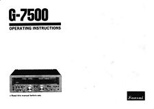 Fonctionnement Instructions-Betriebsanleitung pour Sansui G-7500