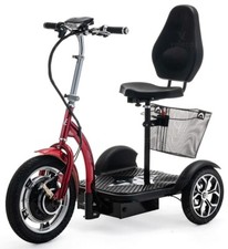 Scooter électrique 3 roues Mobylette Trike avec panier Rouge VELECO ZT16