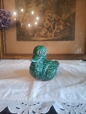 Tirelire canard en barbotine