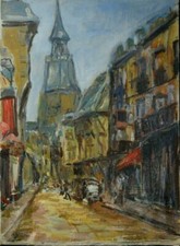 Tableau Scène de rue Honfleur