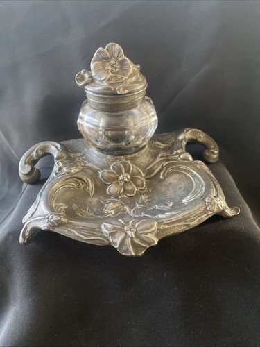 Encrier ancien rocaille - , en
