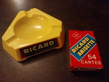 CENDRIER ET JEU DE CARTE RICARD VINTAGE NEUF ET ANCIEN JEU DE CARTE NEUF 