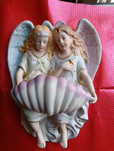 Bénitier ancien anges - 2,