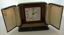 MINI CLOCK JAEGER SWISS MIM METAL ALARM CLOCK IN ORIGINAL CASE VINTAGE 