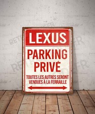 Plaque métal vintage Lexus parking privé Enseigne Garage Décoration voiture