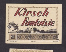 Ancienne petite étiquette alcool France BN133055 Kirsch Fantaisie 