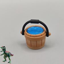 PLAYMOBIL seau en bois avec eau médiévale-puits-village-ferme-paysanne-villag...