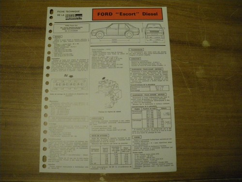 Fiche technique ford escort - fiche,