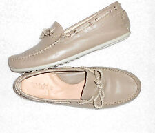 OCA-LOCA mocassins chaussure bateau cuir taupe P 39 TBE