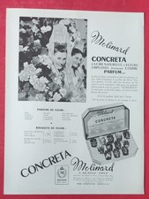 PUBLICITE de PRESSE: Le Parfum CONCRETA de MOLINARD Grasse 06 1952