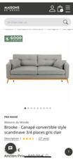 Canapé scandinave gris - canapé,
