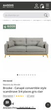 canapé scandinave gris convertible  maison du monde 3 places 
