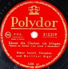 Bläser Sextett Vibraphon und Wurlitzer orgel 78 RPM 10" POLYDOR 513.319