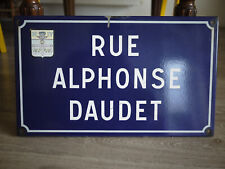 Ancienne plaque de rue émaillée en fonte Alphonse DAUDET