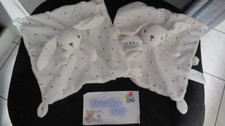 Lot 2 doudou plat lapin blanc étoiles gris SIMBA TOYS NICOTOY