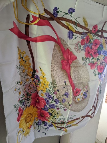 écharpe gucci fleurie soie - en,