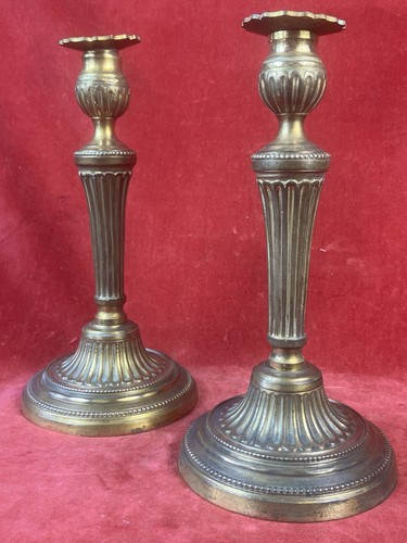 Paire bougeoirs anciens - bougeoirs,