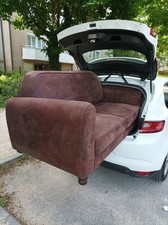 Canapé Deux Places Marron Moucheté Synthétique