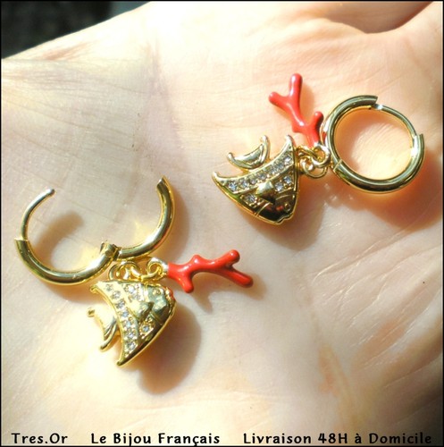 Boucles oreille corail - d'oreille,
