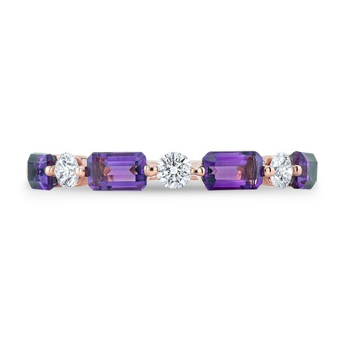 Améthyste bague diamant 14k - améthyste,