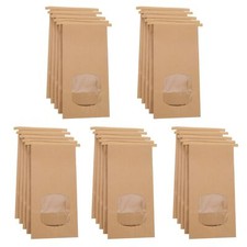 25 Pcs Sachets en Papier Kraft Marron avec Fenetre 17x9x6cm Résistant à l'hui...