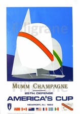 AMERICA'S CUP 1983 Riwg-POSTER HQ 50x70cm d'une AFFICHE VINTAGE