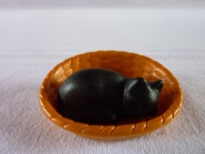 PLAYMOBIL CHAT NOIR DANS SON PANIER ANIMAUX ACCESSOIRE NATURE FORET