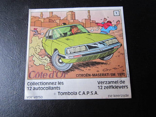 Tintin autocollant cote or - autocollant, d'or