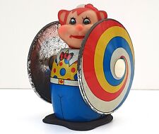 OURS DE CIRQUE ANCIEN JOUET MÉCANIQUE  NUMÉRO DE ROUES QUI TOURNENT FONCTIONNE