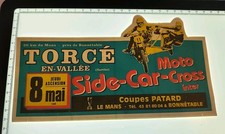 Autocollant Sticker Vintage Moto Side Car Cross 20 Km Le Mans Coupes Patard 1985