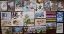 Lot de 25 cartes postales fantaisie - Cartes de voeux et fêtes avec paysages