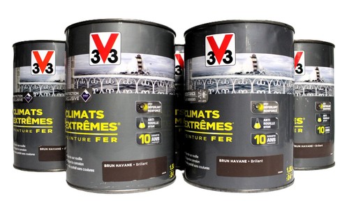 Lot peinture fer v33 brun - peinture,