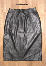 Jupe En Cuir Noir Mi-Longue En