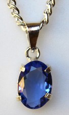 Tanzanite Bleue de 4,65 ct - Certificat AGI - Pendentif Argent 925 + Chaîne