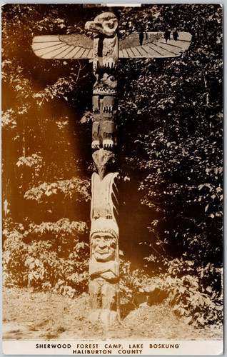 Postcard totem sherwood forest - totem,