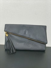 Sac pochette en cuir noir