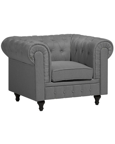 Fauteuil tissu gris clair - tissu,