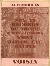 Publicité ancienne automobiles Voisin 1929 issue de magazine Mr Maréchal