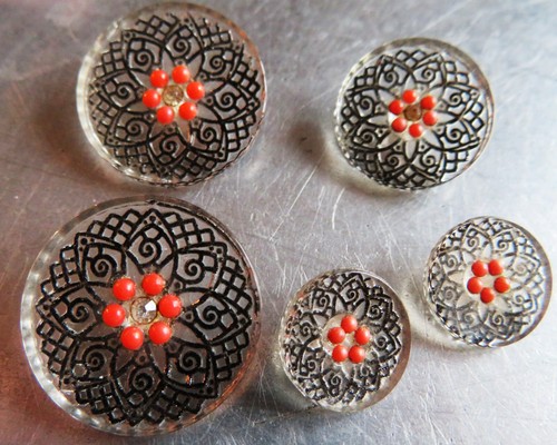 Bouton couture ancien verre - bouton,