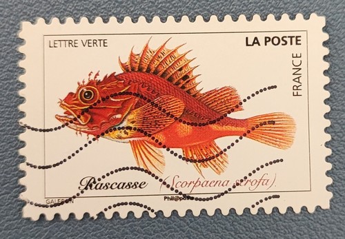 Timbre france 2019 poissons - timbre,