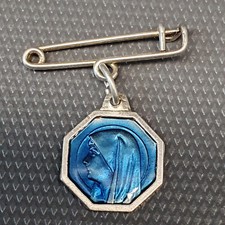médaille religieuse bleu