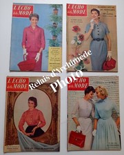 lot 4 revues l'Echo de la Mode mars 1957 n°9 10 11 12 magazines couture tricot