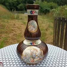 Hubert Bequet vase scène galante modèle 504