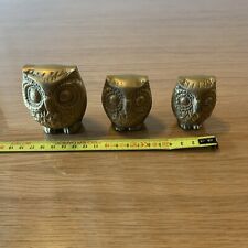 Trio De Chouettes En Laiton AO