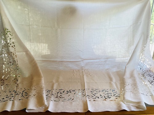 Ancienne nappe autel - nappe, lin
