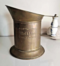 Ancien pot à lait Melkkan en laiton poignée faïence Déco rare vintage 1960