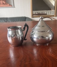 Sucrier, Pot À Lait Baumlin En cuivre nickelé chromé - Service À Café Ou Thé