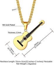 Chaîne et pendentif guitare