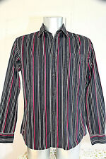 chemise noire rayée multicolore EDEN PARK club house taille M EXCELLENT ÉTAT 