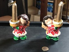 Deco de 2 anges de Noel porte bougie